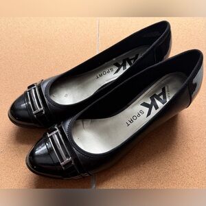 Anne Klein Comfortable Black Patent Wedges